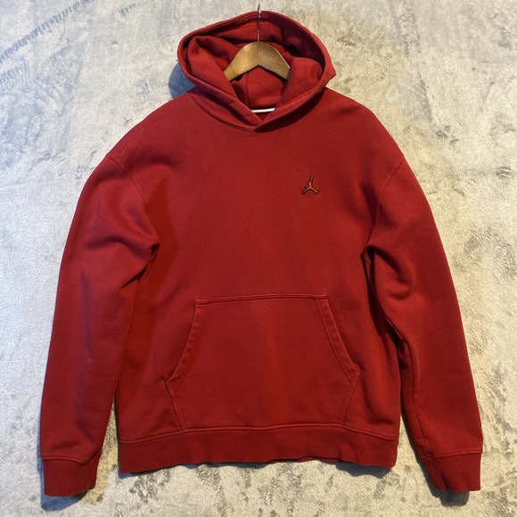 Air Jordan Jumpman Fleece‎ Hoodie Sweatshirt Men L Red Logo Casual Athleisure - Picture 1 of 11